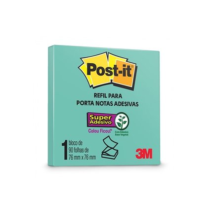 Bloco Post It 76x76 C/90 Folhas Azul Aqua