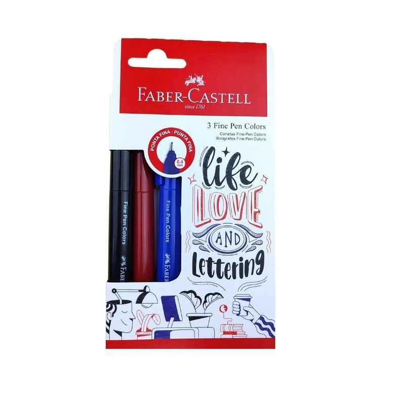 caneta finepen 3 cores