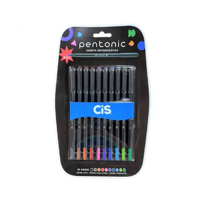 Caneta Cis Pentonic Estojo C/10 Cores