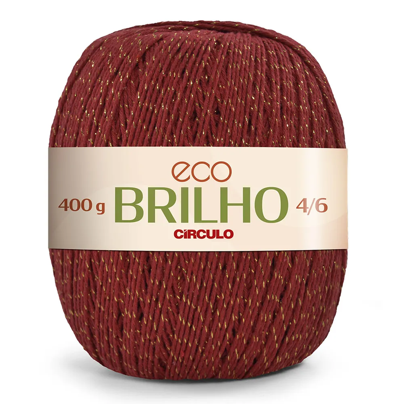 Barbante Algodão Apolo/circulo Eco 6 Brilho 400gr Cor 3581 Pimenta
