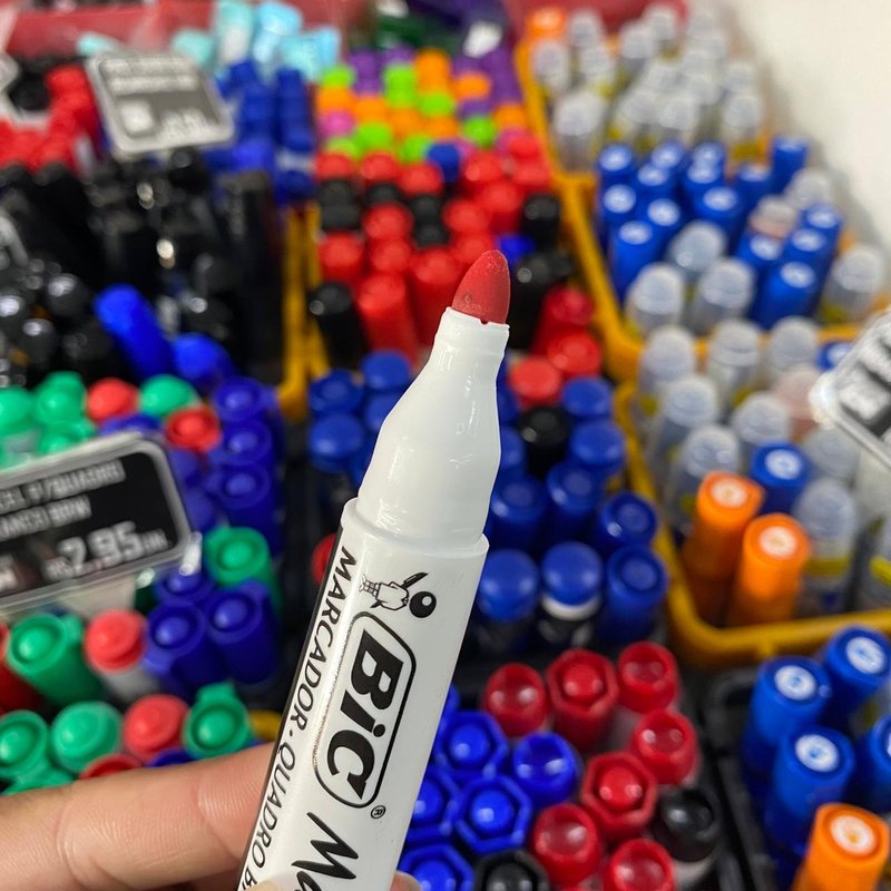 Pincel Para Quadro Branco Bic Marking Racarregável Vermelho