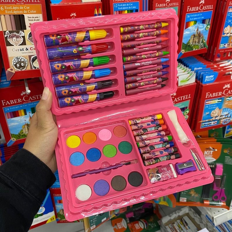 Maleta Artística Giz E Aquarela Tris Princesas 42 Peças UNICO